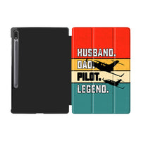 Thumbnail for Husband & Dad & Pilot & Legend Designed Samsung Tablet Cases