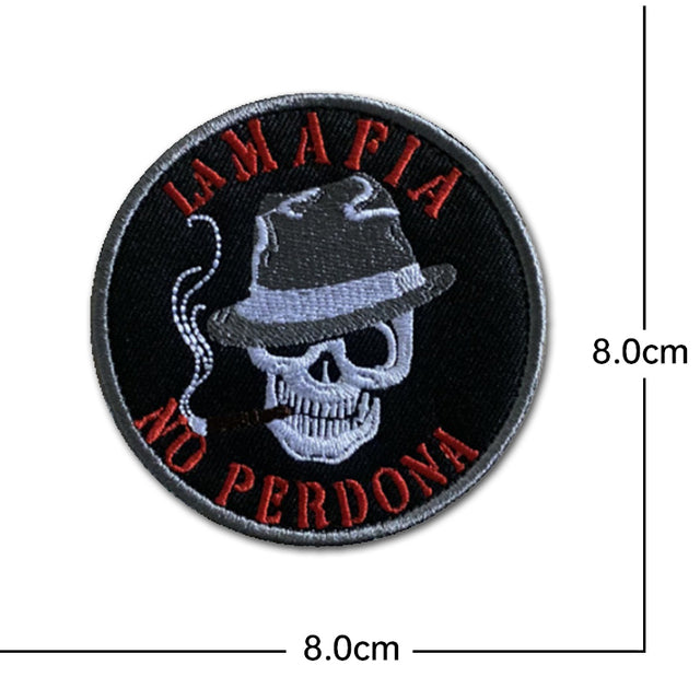 Round Skull Monkey Designed Embroidery Patch
