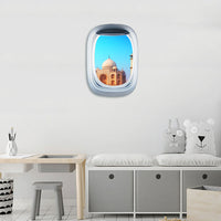 Thumbnail for Airplane Window & Taj Mahal Printed Wall Window Stickers