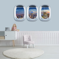 Thumbnail for Airplane Window &  Empire State Building From Rooftop View Printed Wall Window Stickers