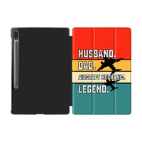 Thumbnail for Husband & Dad & Aircraft Mechanic & Legend Designed Samsung Tablet Cases