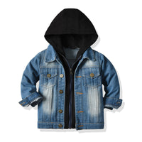 Thumbnail for NO Designed Children Hooded Denim Jackets