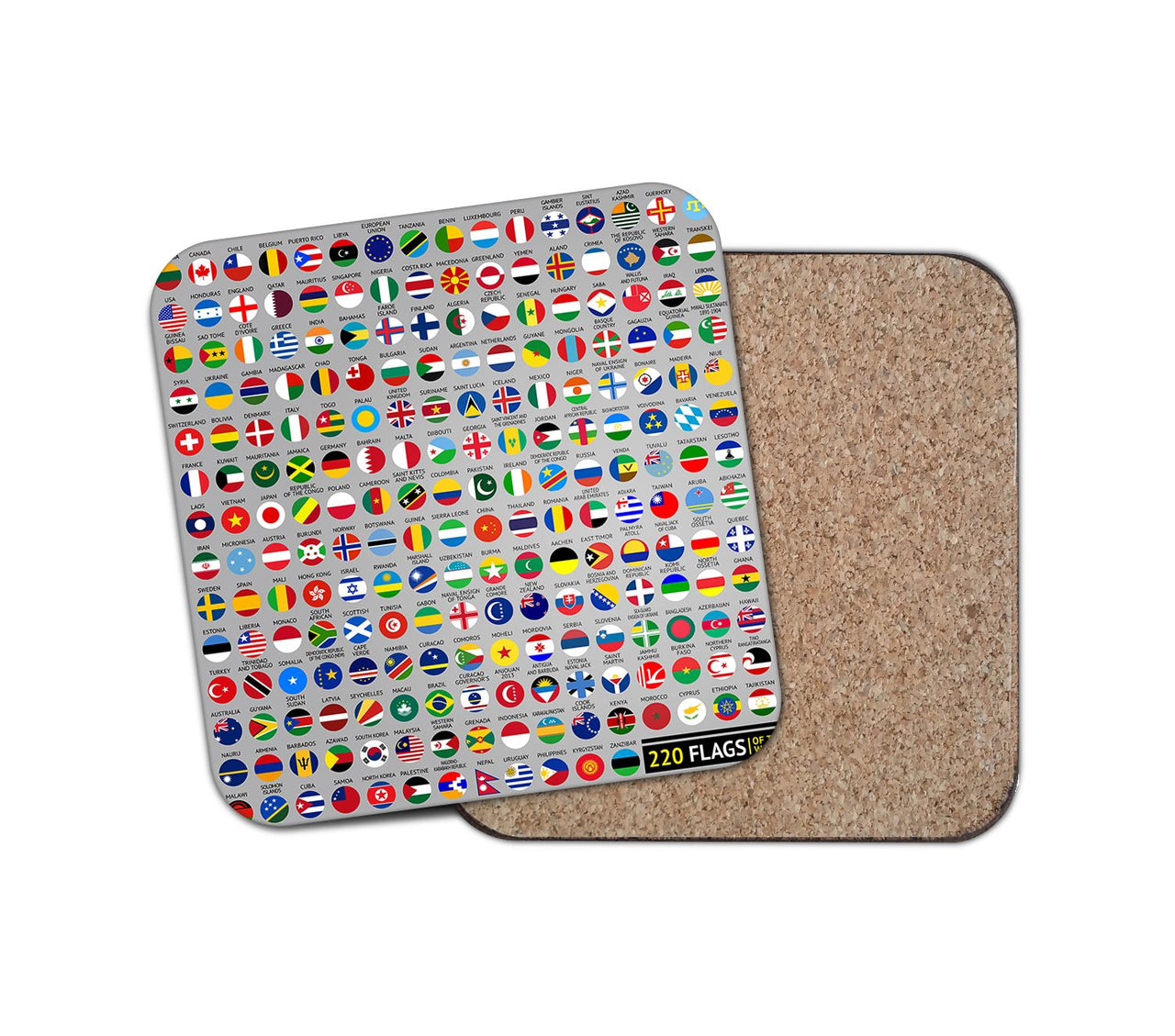 220 World's Flags Designed Coasters