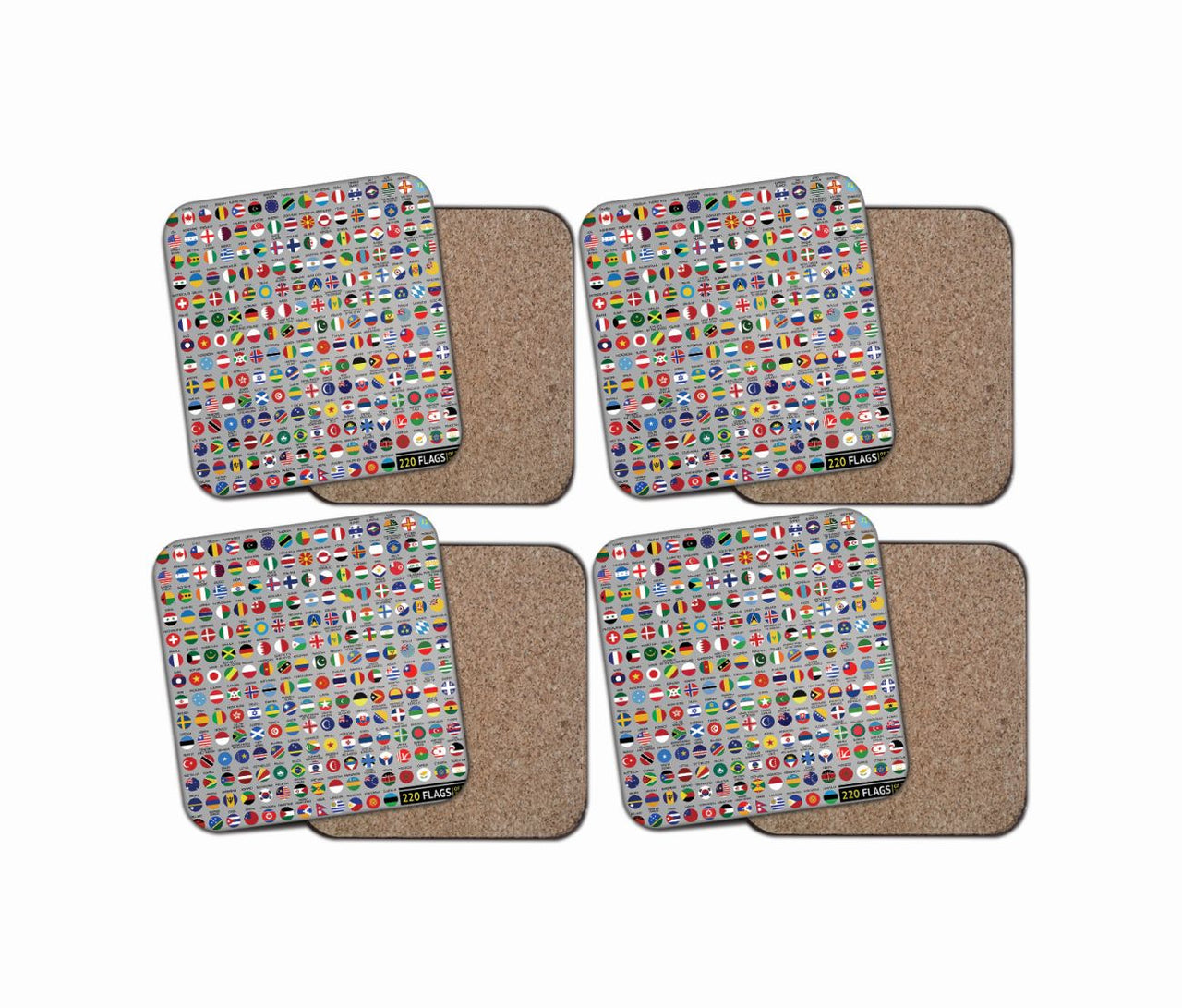 220 World's Flags Designed Coasters