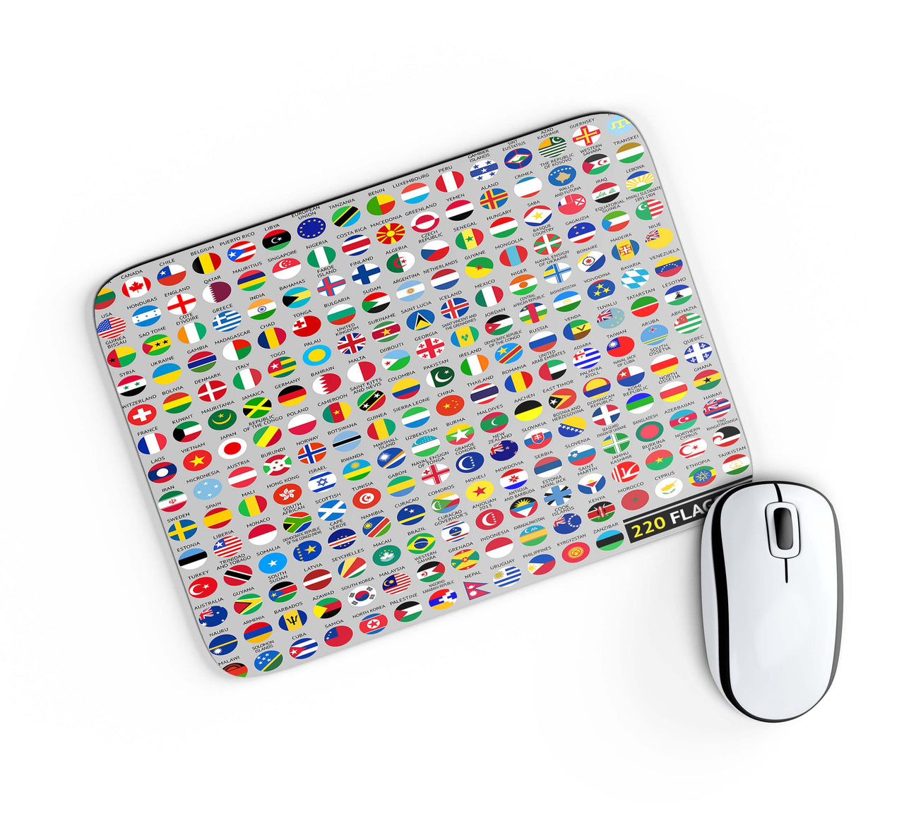 220 World's Flags Designed Mouse Pads