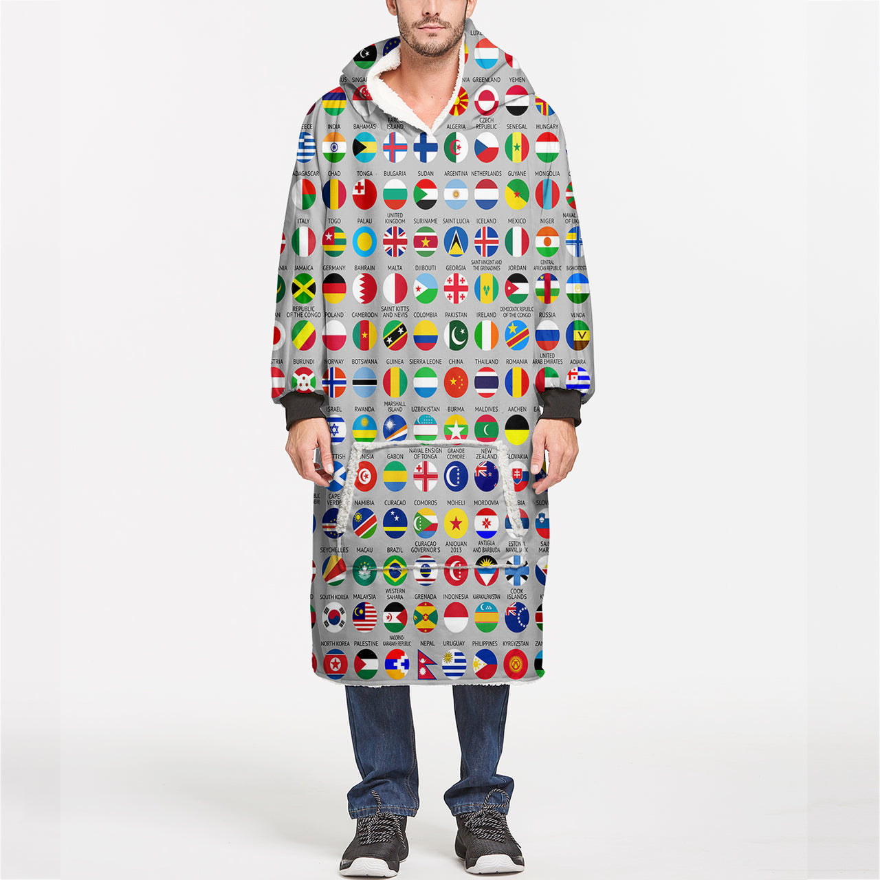 220 World's Flags Designed Blanket Hoodies