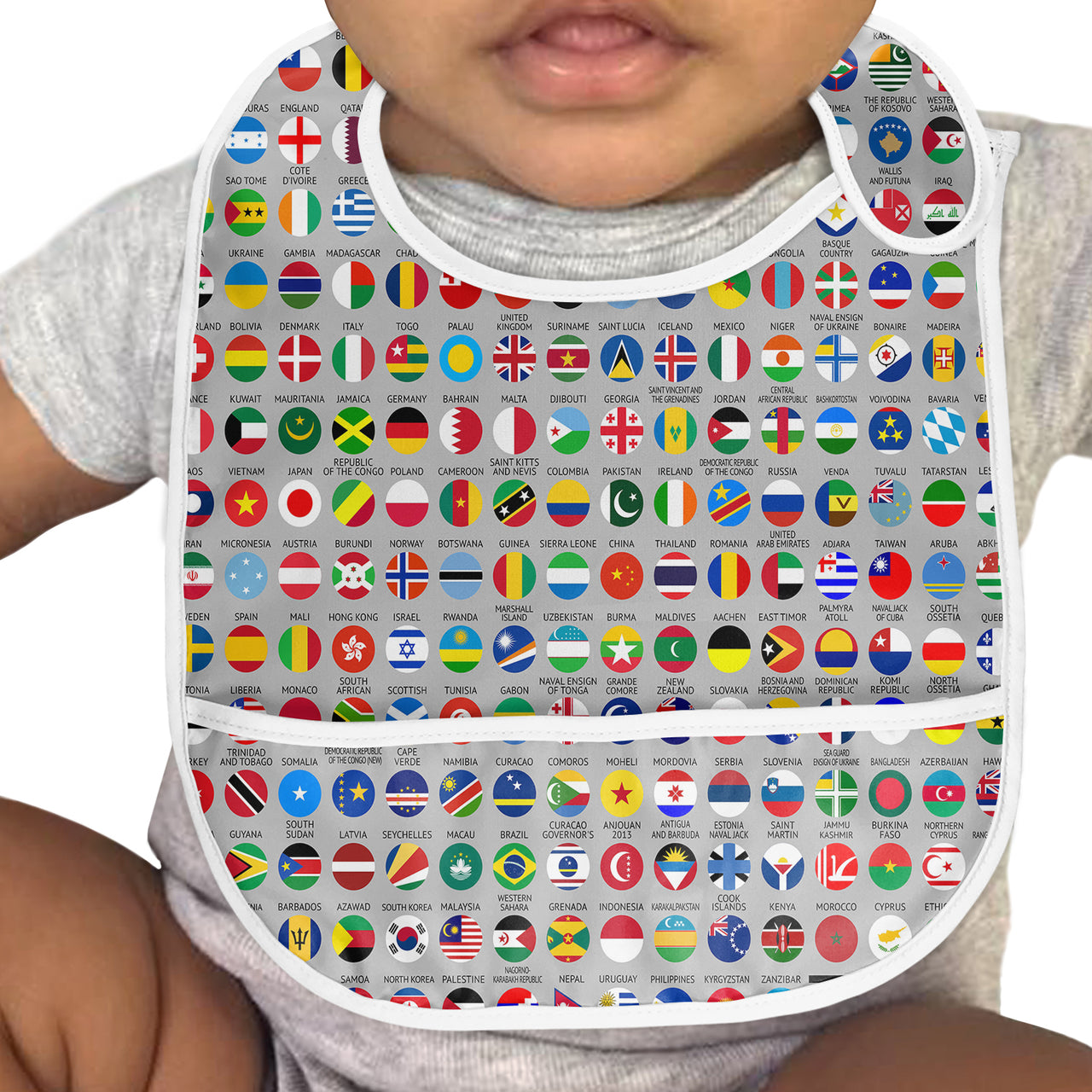 220 World's Flags Designed Baby Bib
