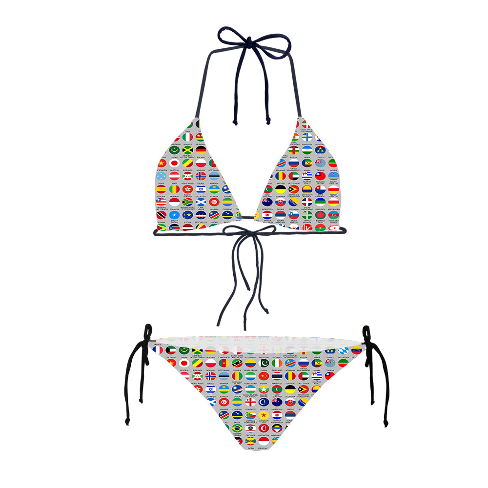 220 World's Flags Designed Triangle Bikini