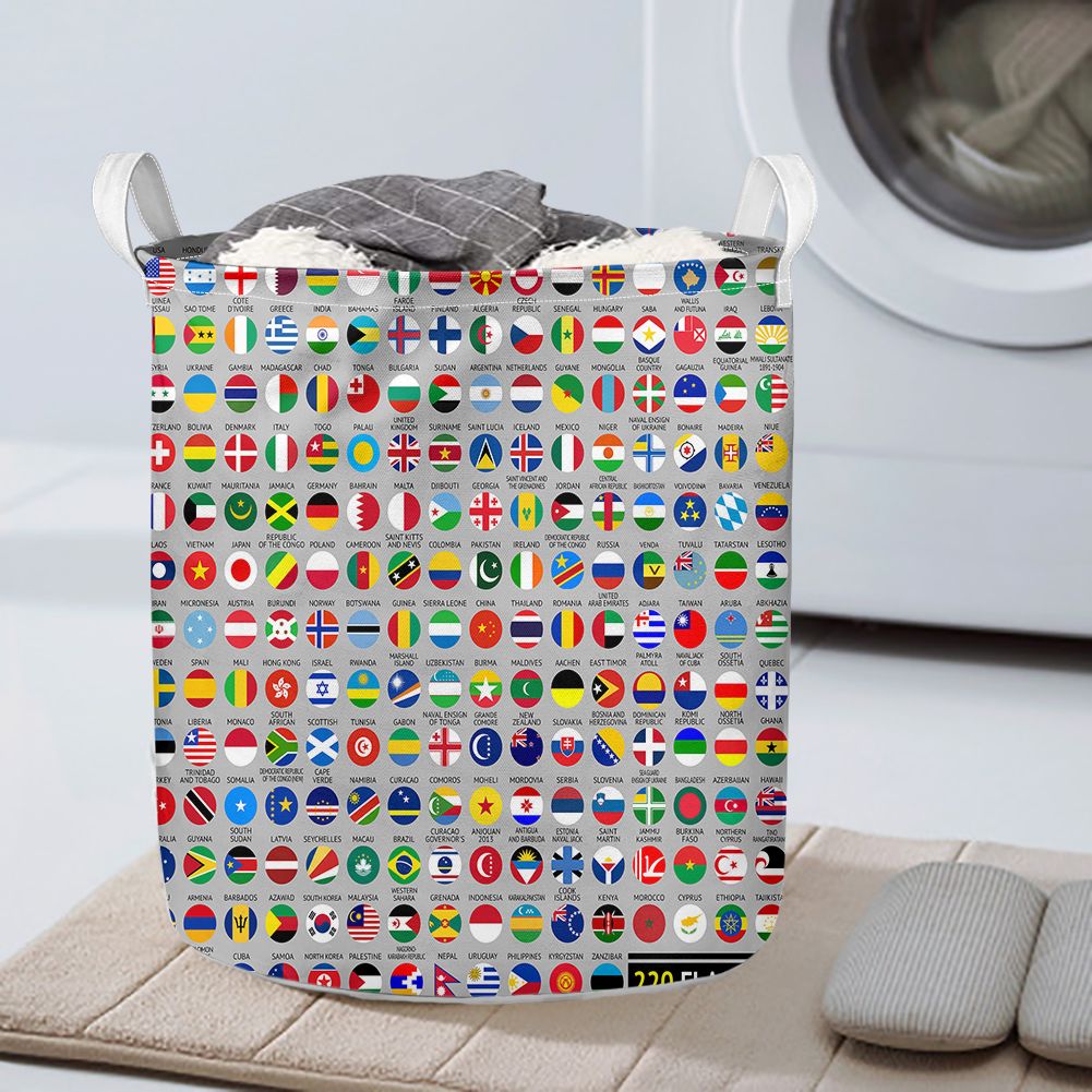 220 World's Flags Designed Laundry Baskets