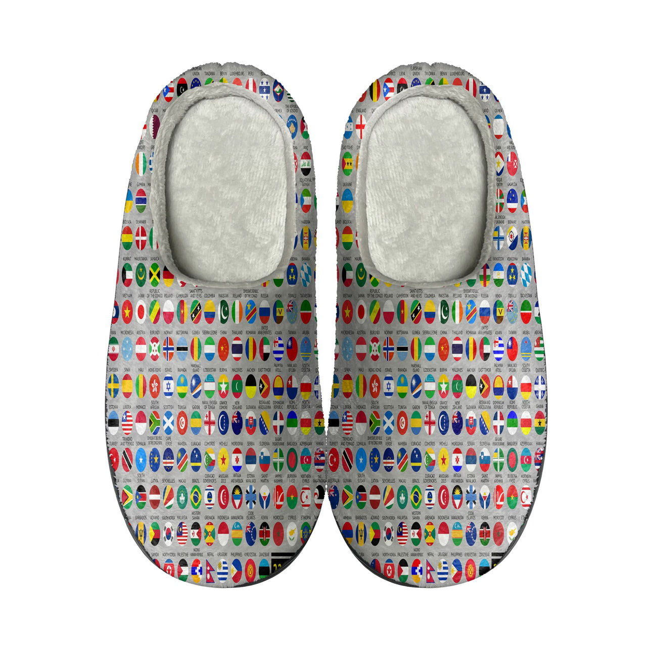 220 World's Flags Designed Cotton Slippers