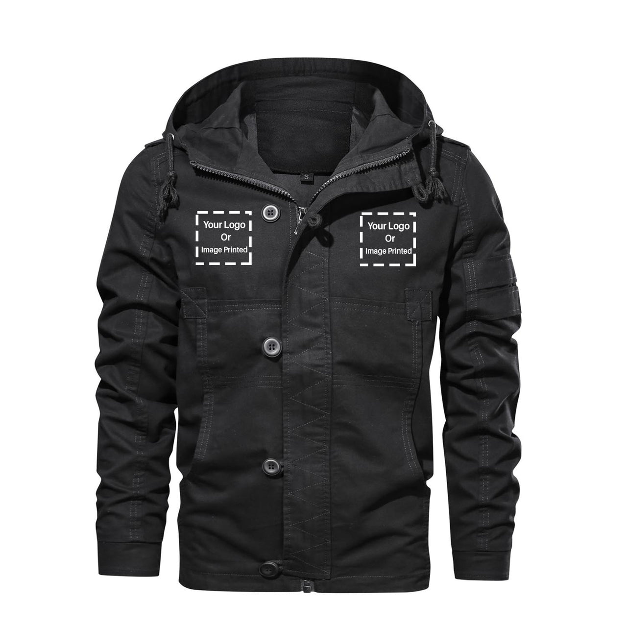 Custom 2 LOGOS Designed Cotton Jackets