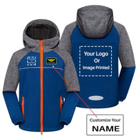 Thumbnail for Custom Name & 2 LOGOS Children Polar Style Jackets