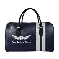 Thumbnail for Name & Badge & Silver Special Pilot Epaulettes (4,3,2 Lines) Designed Leather Travel Bag