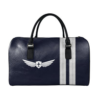 Thumbnail for Name & Badge & Silver Special Pilot Epaulettes (4,3,2 Lines) Designed Leather Travel Bag