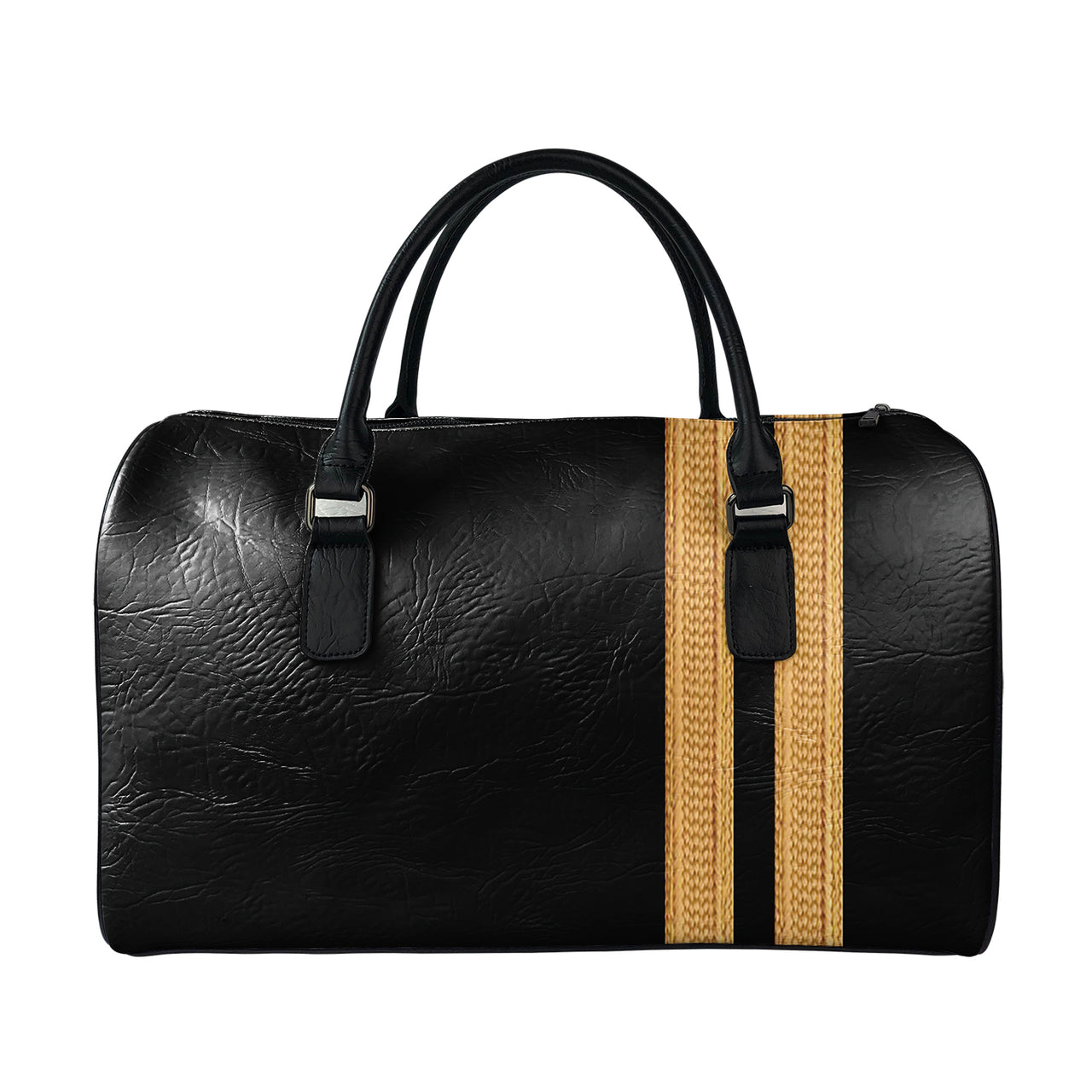 Special Golden Epaulettes (4,3,2 Lines) Designed Leather Travel Bag