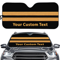 Thumbnail for Name & Golden Pilot Epaulettes (4,3,2 Lines) Designed Car Sun Shade