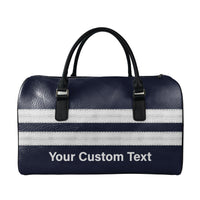 Thumbnail for Name & Silver Pilot Epaulettes (4,3,2 Lines) Designed Leather Travel Bag