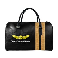 Thumbnail for Name & Badge & Golden Special Pilot Epaulettes (4,3,2 Lines) Designed Leather Travel Bag