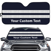 Thumbnail for Name & Silver Pilot Epaulettes (4,3,2 Lines) Designed Car Sun Shade
