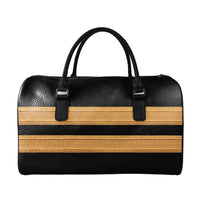 Thumbnail for Name & Golden Pilot Epaulettes (4,3,2 Lines) Designed Leather Travel Bag