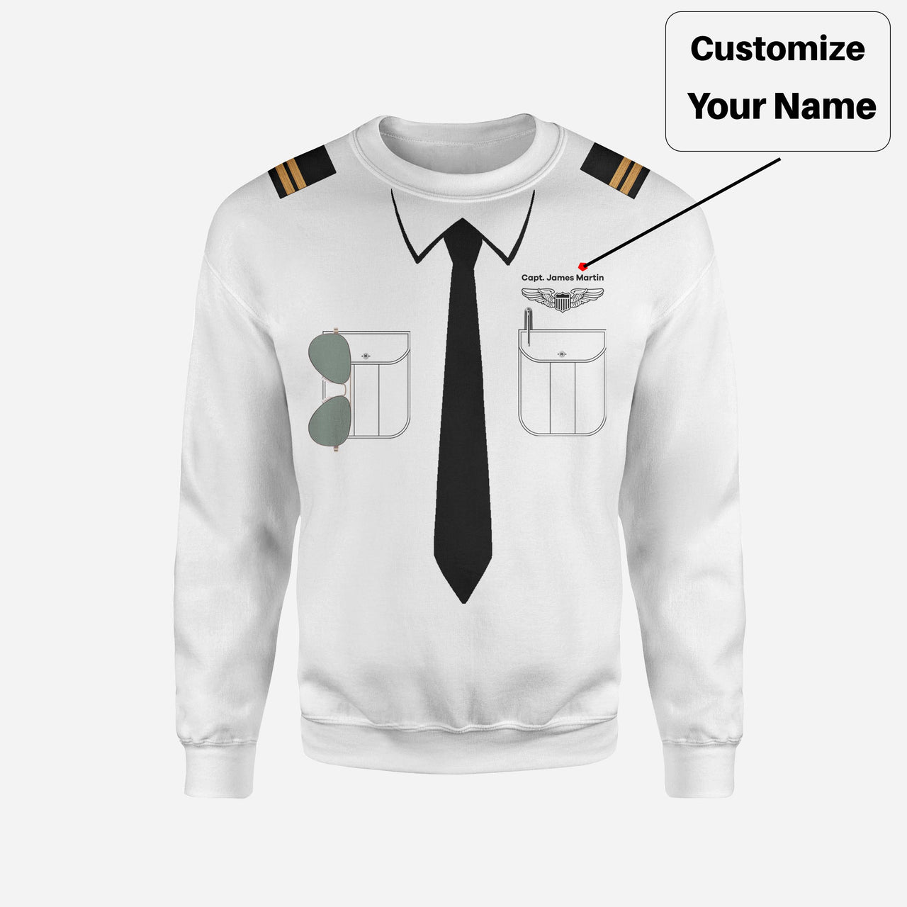 Customizable Pilot Uniform Designed 3D Sweatshirts
