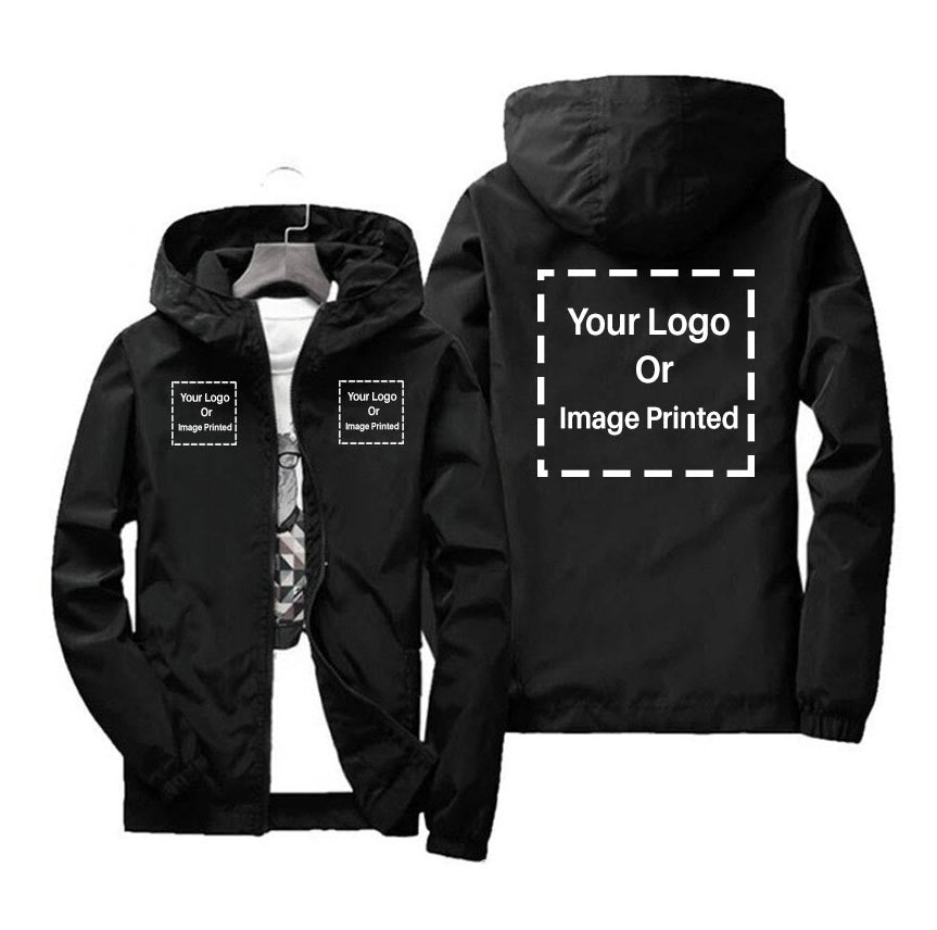 Custom 3 LOGOS Designed Windbreaker Jackets