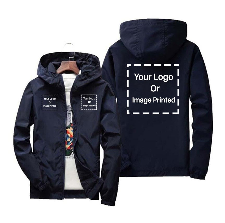Custom 3 LOGOS Designed Windbreaker Jackets