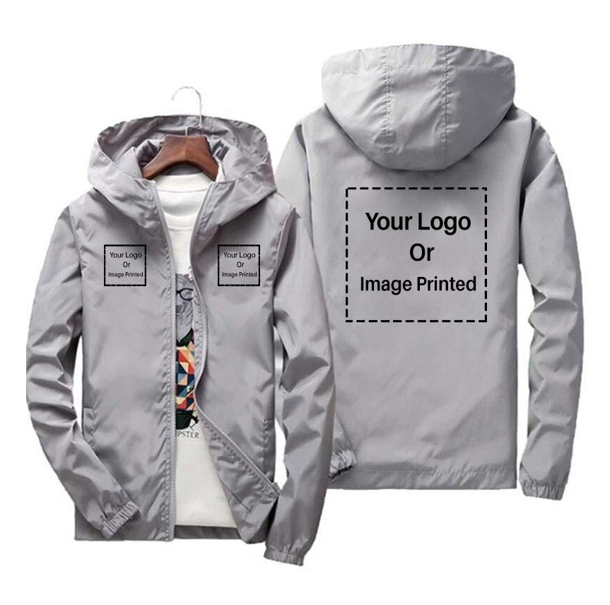 Custom 3 LOGOS Designed Windbreaker Jackets