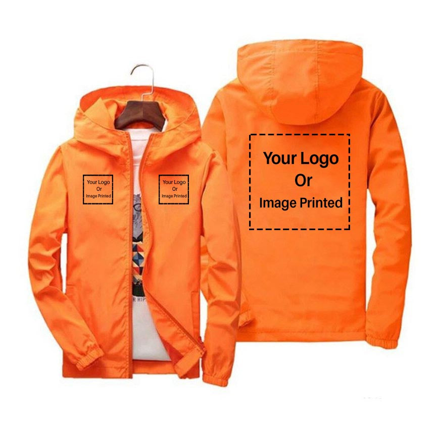 Custom 3 LOGOS Designed Windbreaker Jackets