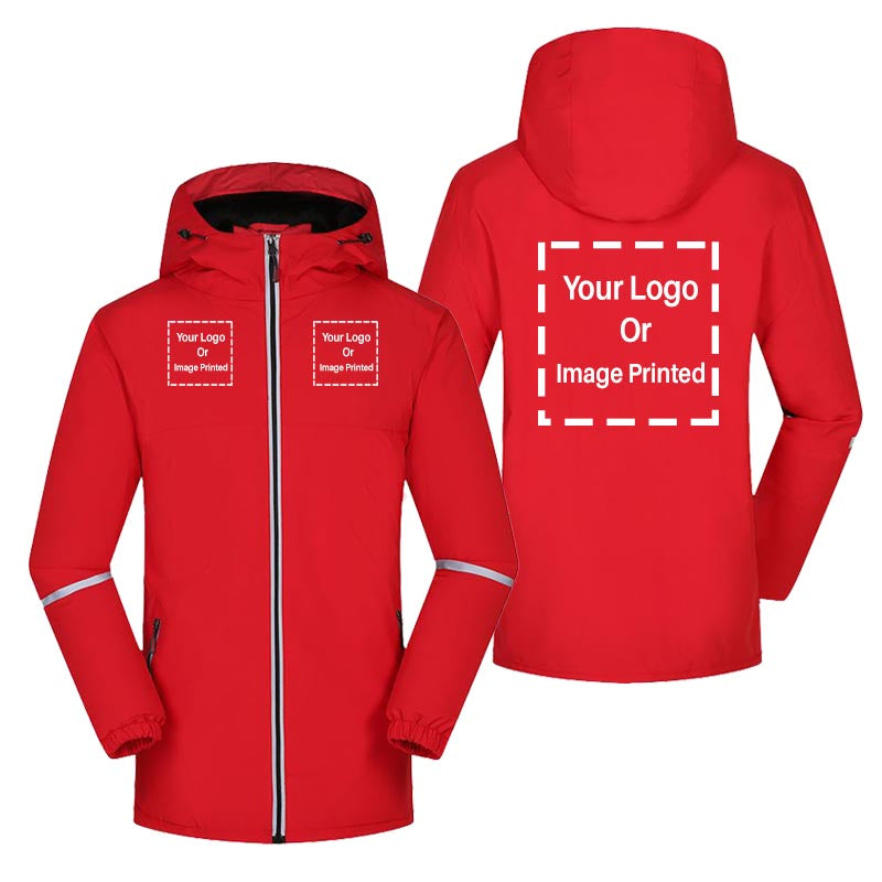Custom 3 LOGOS Designed Rain Coats & Jackets