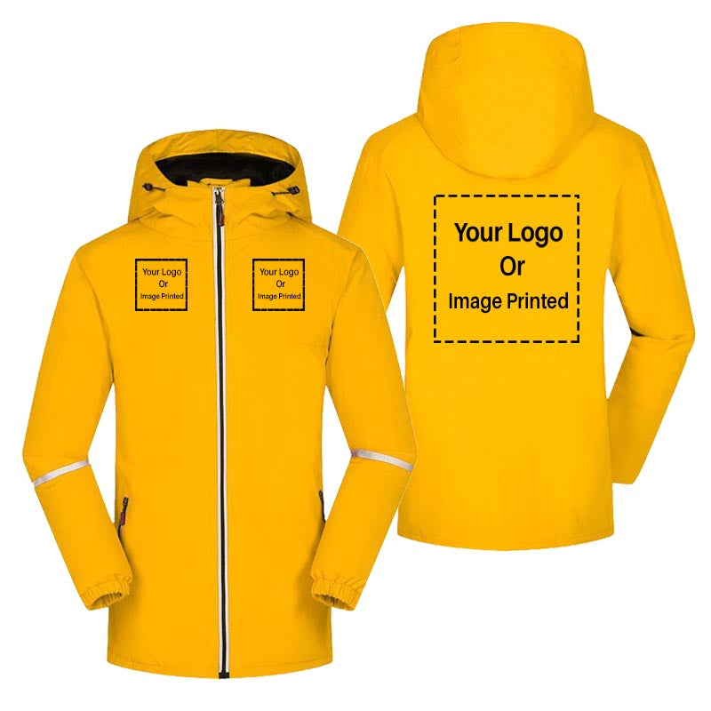 Custom 3 LOGOS Designed Rain Coats & Jackets
