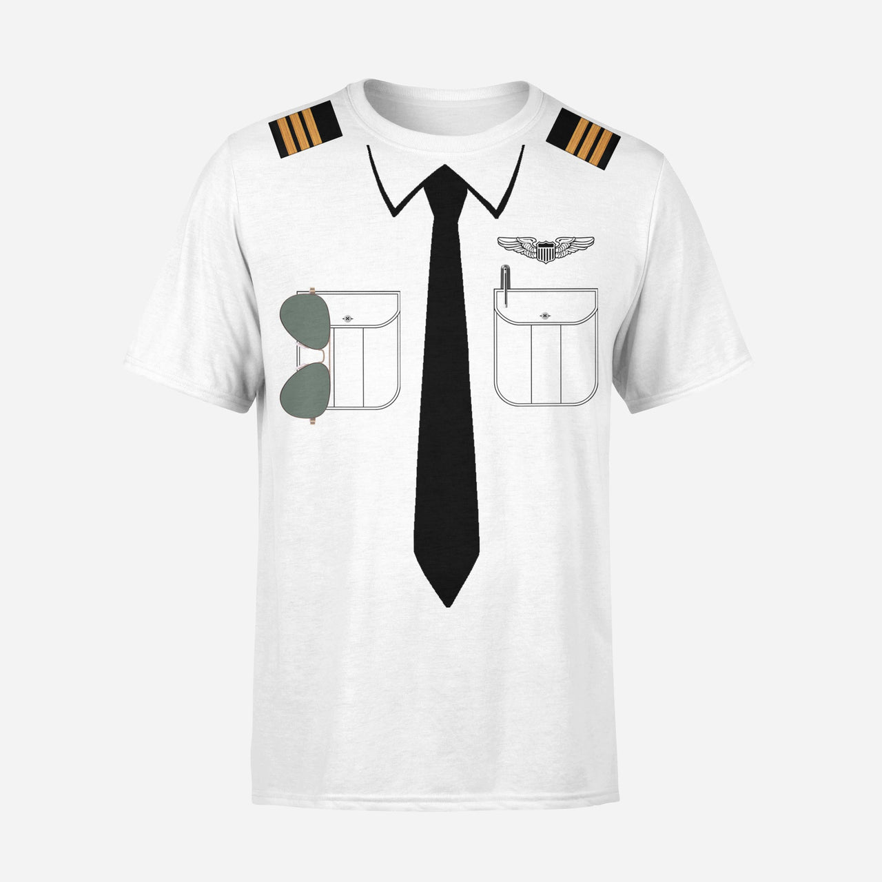 Customizable Pilot Uniform (Badge 1) Designed T-Shirts