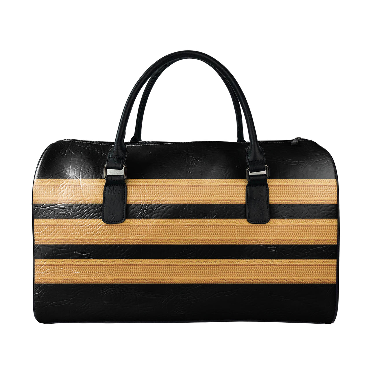 Golden Pilot Epaulettes Designed Leather Travel Bag