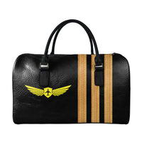 Thumbnail for Name & Badge & Golden Special Pilot Epaulettes (4,3,2 Lines) Designed Leather Travel Bag