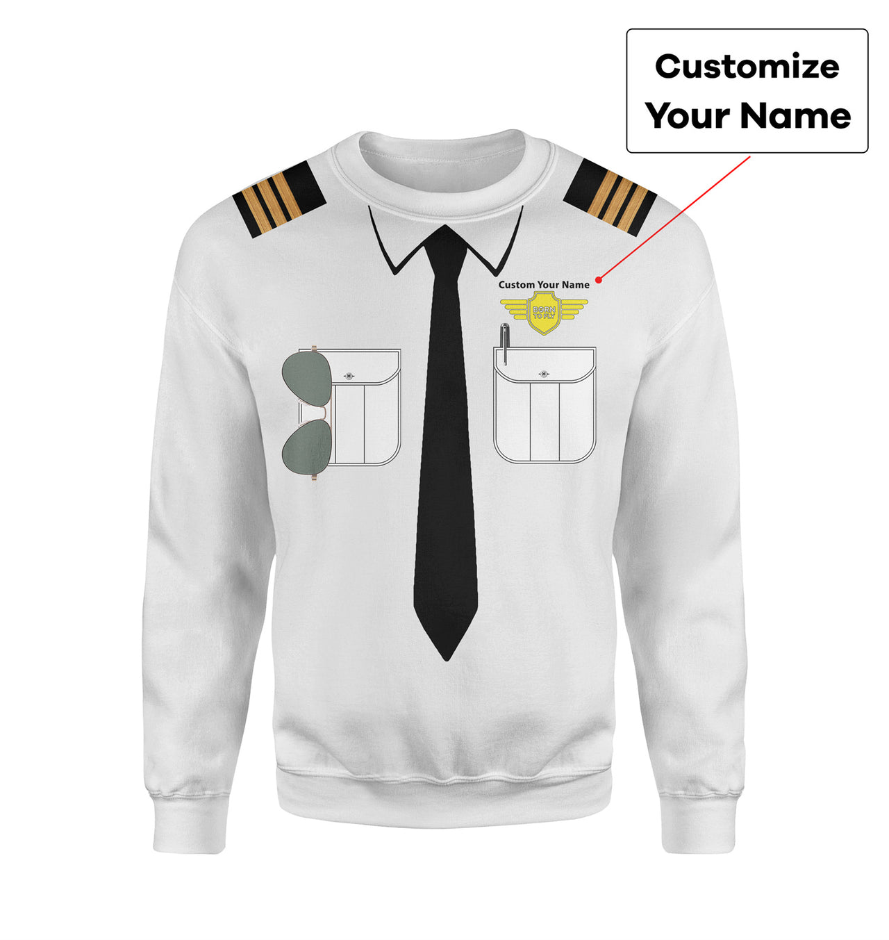 Customizable Pilot Uniform (Badge 5) Designed 3D Sweatshirts