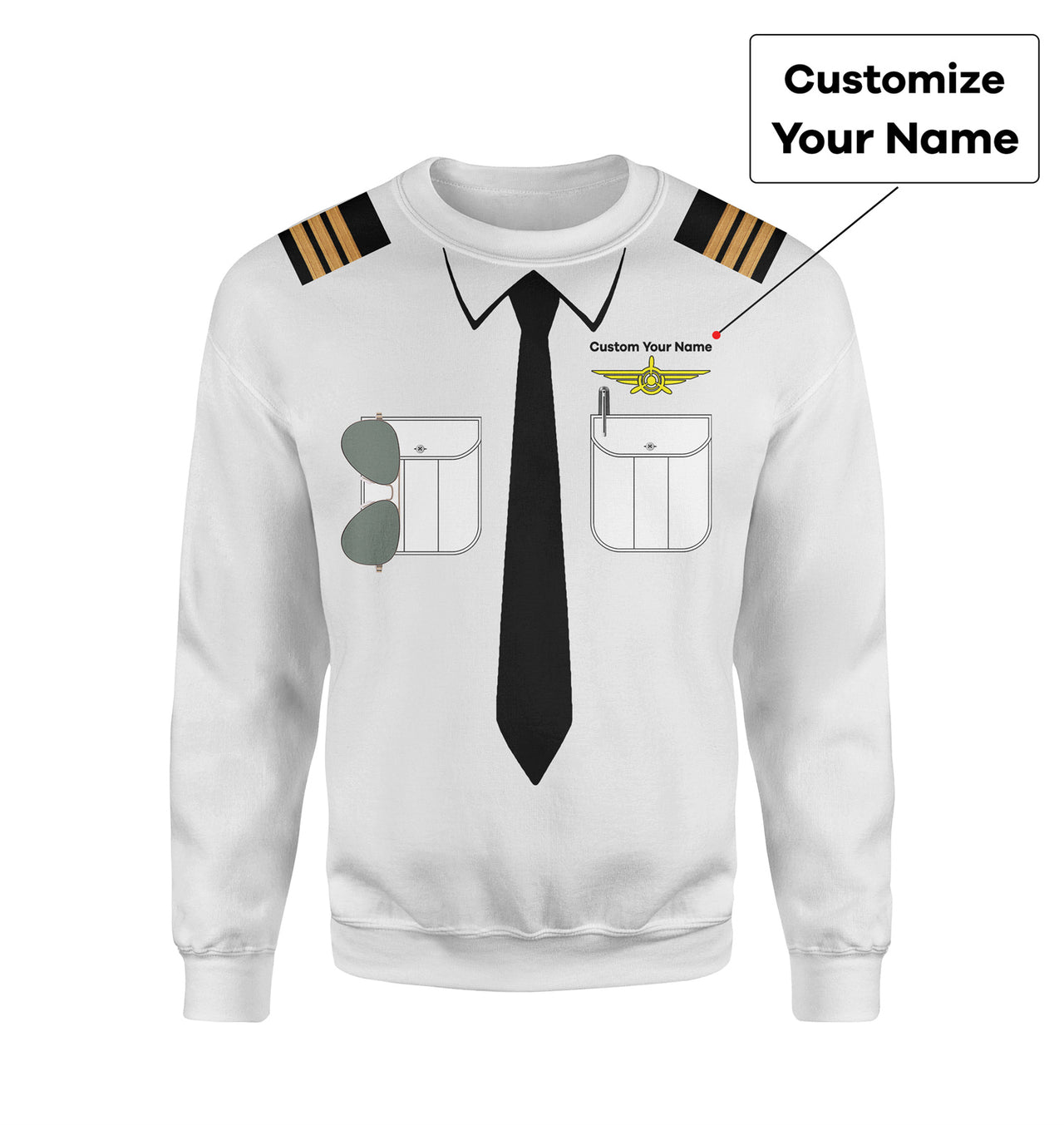 Customizable Pilot Uniform (Badge 3) Designed 3D Sweatshirts