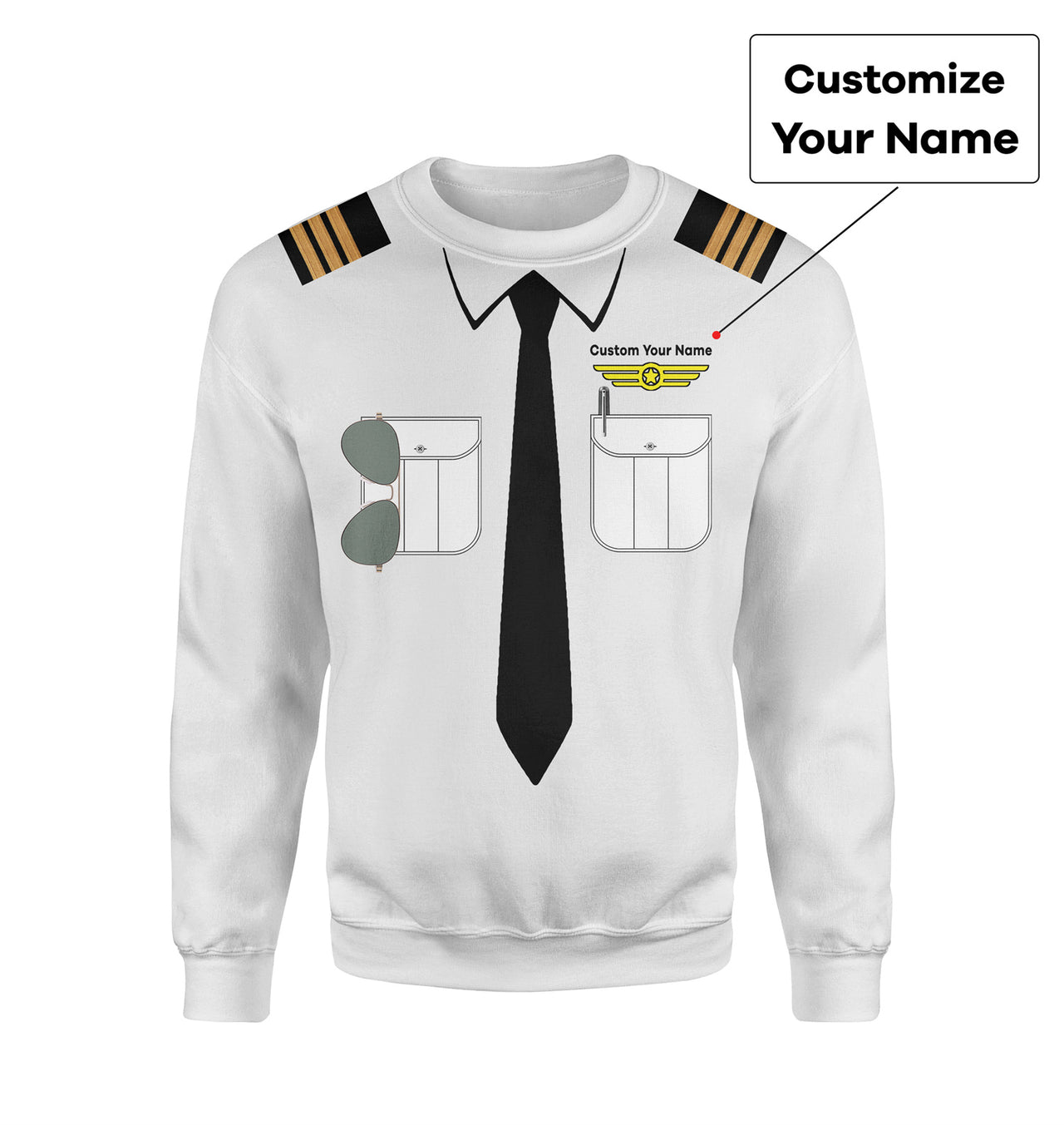 Customizable Pilot Uniform (Badge 6) Designed 3D Sweatshirts