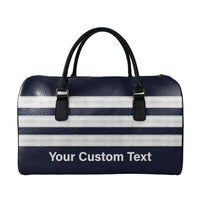 Thumbnail for Name & Silver Pilot Epaulettes (4,3,2 Lines) Designed Leather Travel Bag