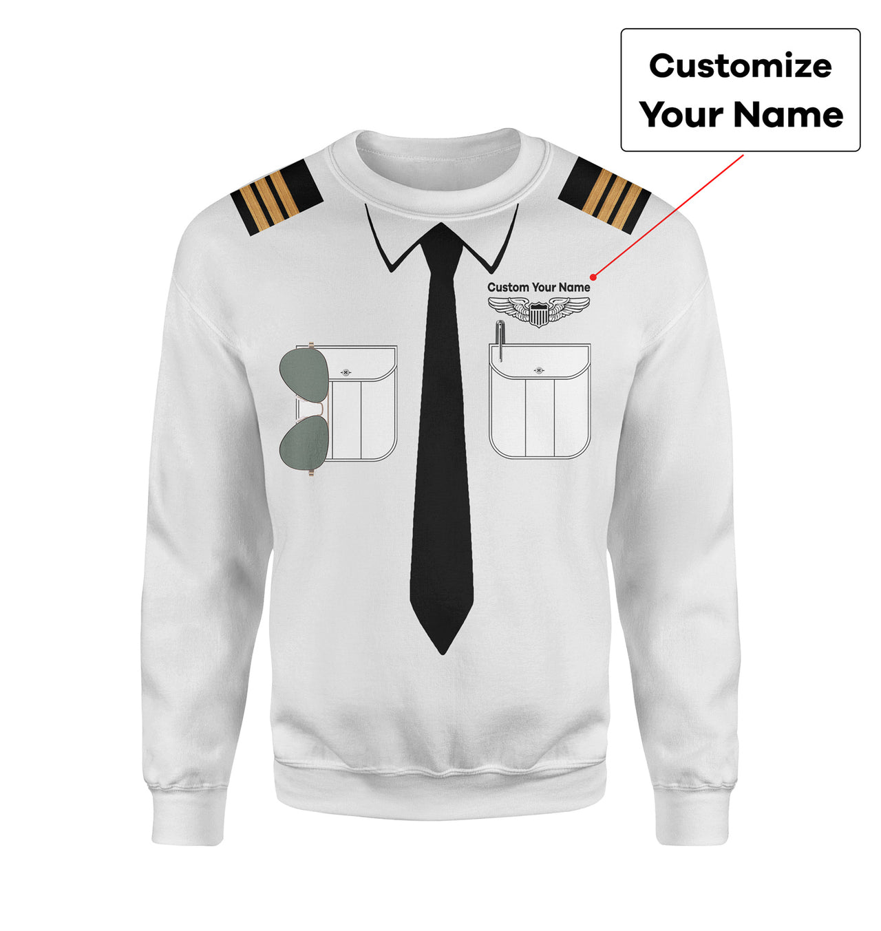 Customizable Pilot Uniform (Military Badge) Designed 3D Sweatshirts