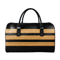 Thumbnail for Name & Golden Pilot Epaulettes (4,3,2 Lines) Designed Leather Travel Bag