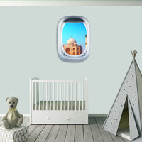 Thumbnail for Airplane Window & Taj Mahal Printed Wall Window Stickers