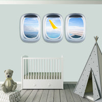 Thumbnail for Airplane Window & Outstanding View Through Airplane Wing Printed Wall Window Stickers