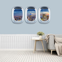 Thumbnail for Airplane Window &  Empire State Building From Rooftop View Printed Wall Window Stickers