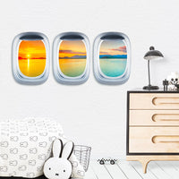 Thumbnail for Airplane Window & Lake View Printed Wall Window Stickers