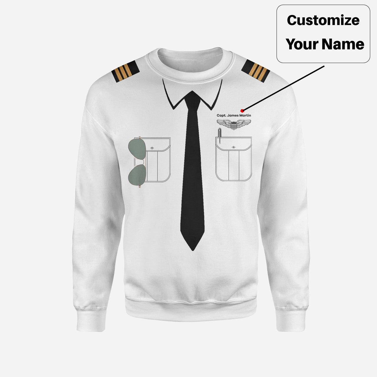 Customizable Pilot Uniform Designed 3D Sweatshirts