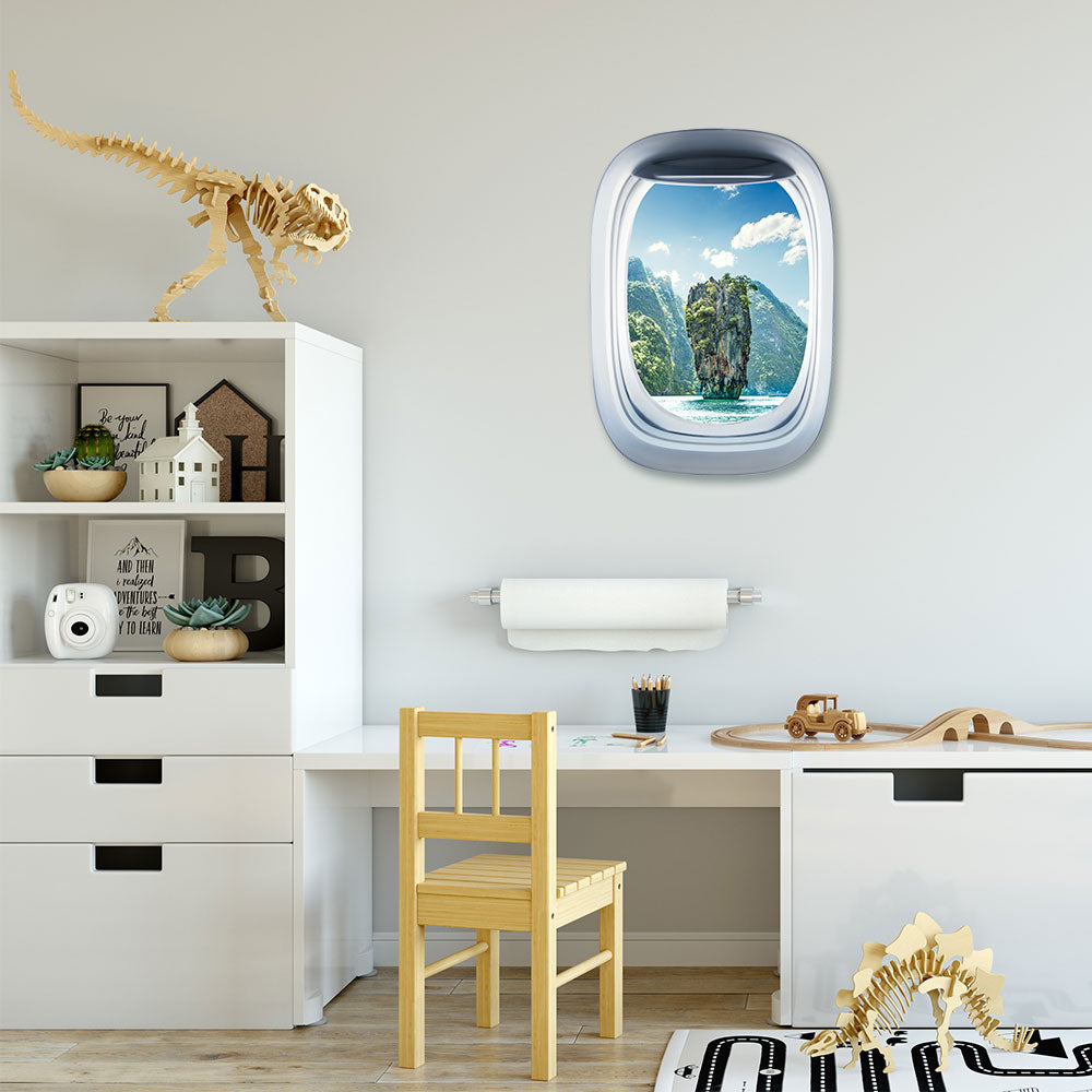 Airplane Window & Landscape Printed Wall Window Stickers