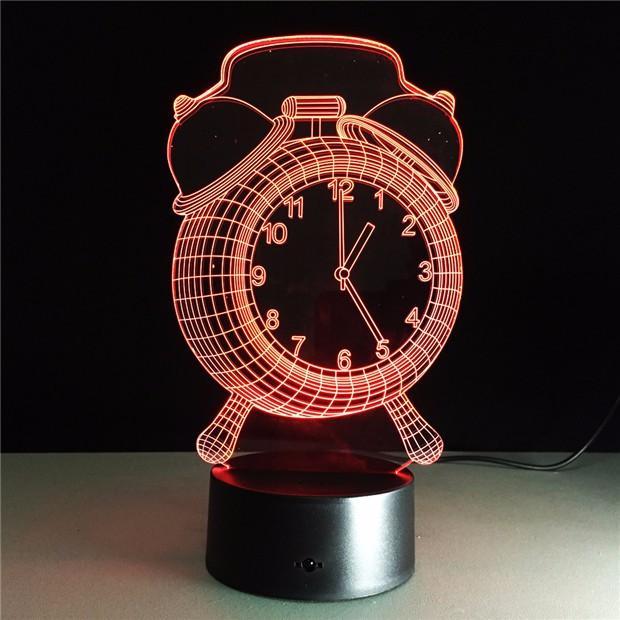 3D Alarm Clock Designed Night Lamp