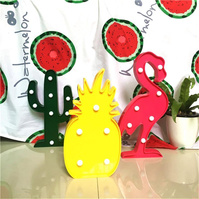 3D LED Pineapple & Cactus Night Lamp