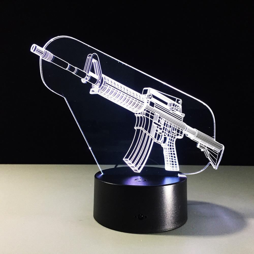 3D Machine Gun Designed Night Lamp