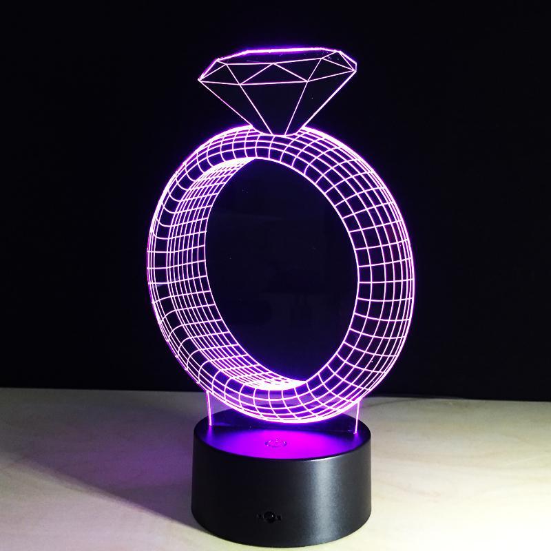 3D Outstanding Diamond Ring Designed Night Lamp